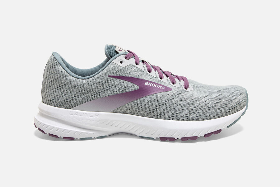 Brooks Launch 7 Road Running Shoes - Womens - Grey/Purple - HT1642597